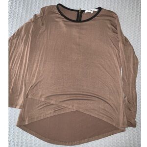 Eight Eight Eight Tan Cross Bottom Long Sleeve Top